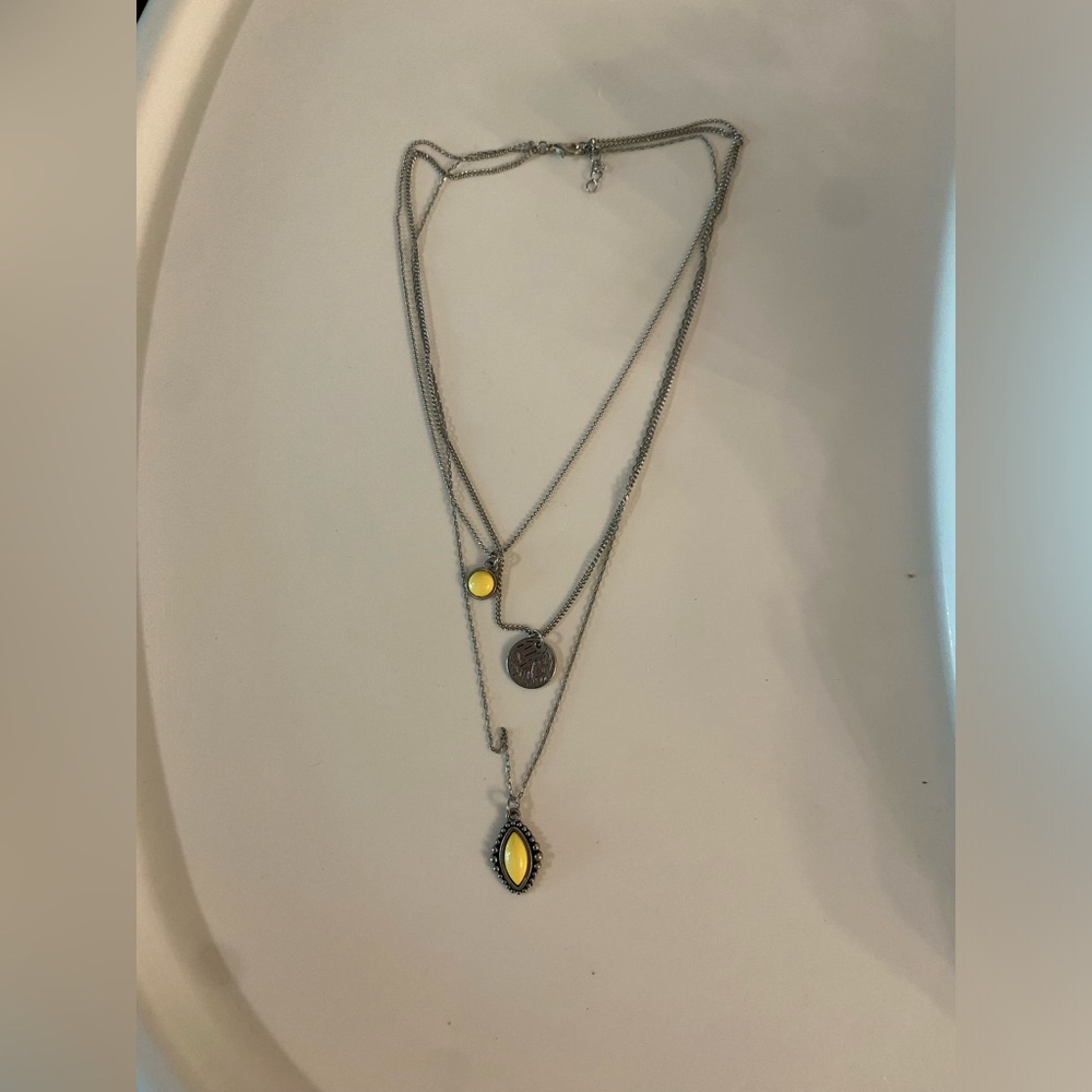 Yellow layered necklace